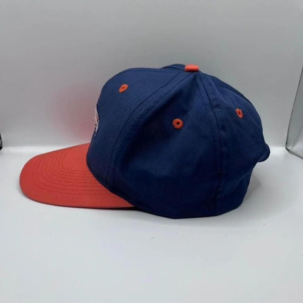 Vintage 90s Logo 7 Denver Broncos‎ Snapback Hat Cap Navy and Orange